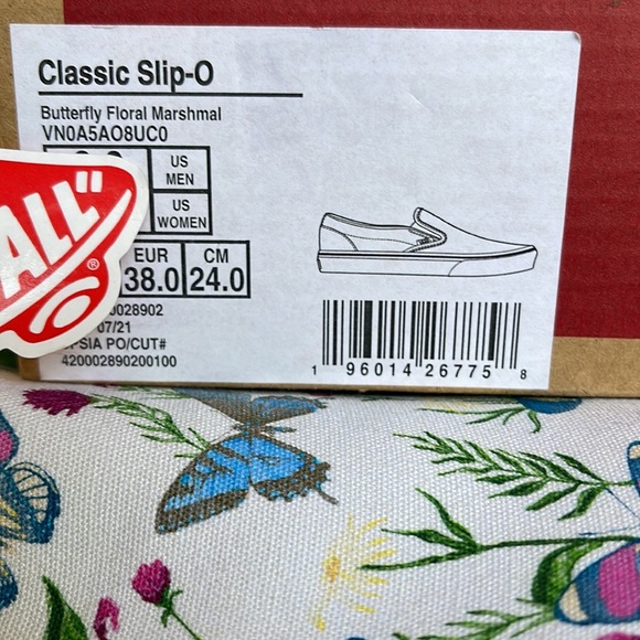 Vans Classic Slip On Butterfly Floral Marshmallow/True White Men’s sneake… - Picture 16 of 16
